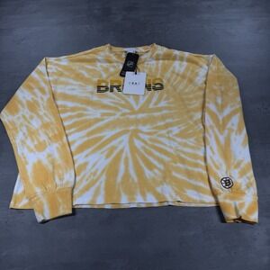 Boston Bruins Long Sleeve Shirt Women Small Yellow Tie Dye Wear By‎ Erin Andrews